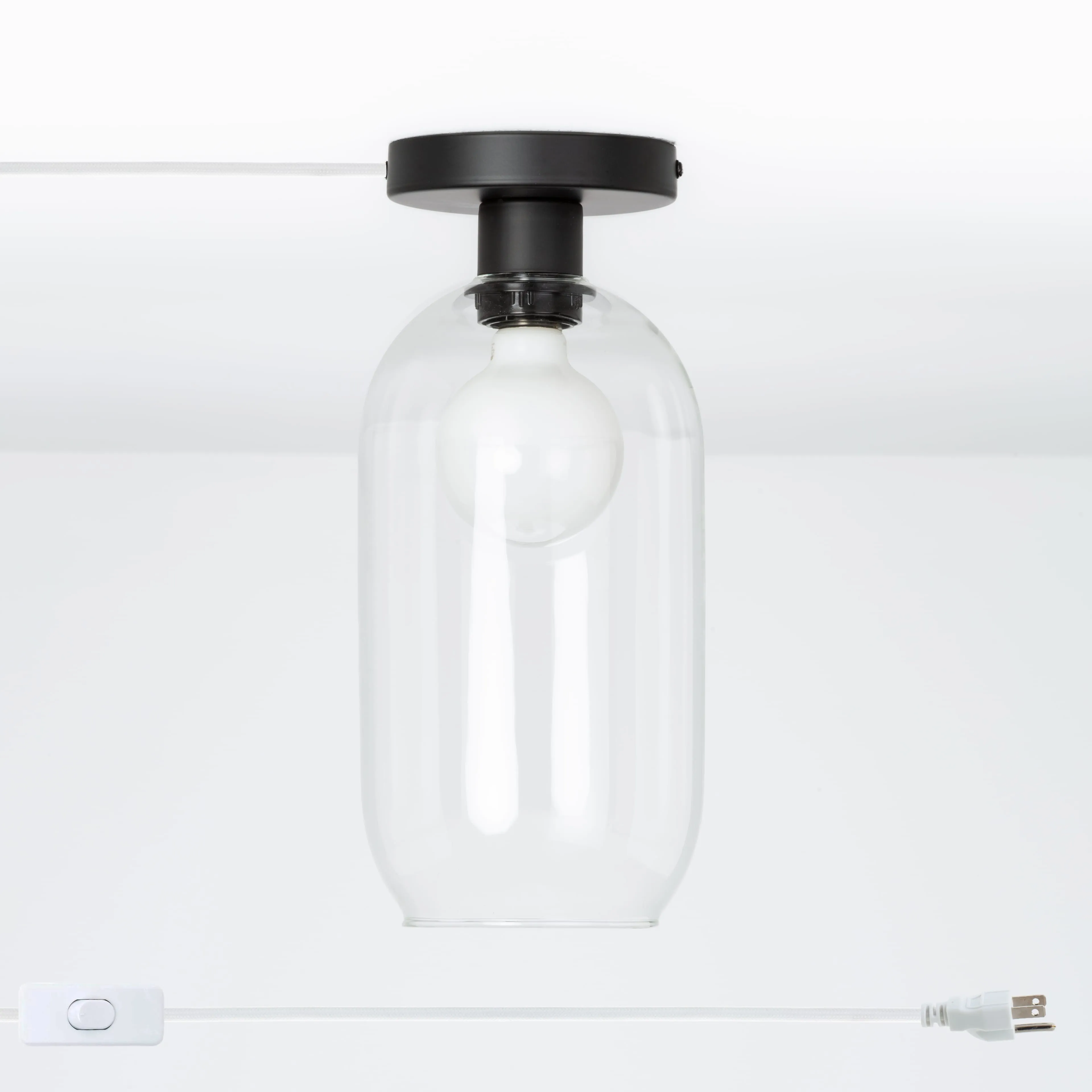 Plug-In Glass Pill Button Light