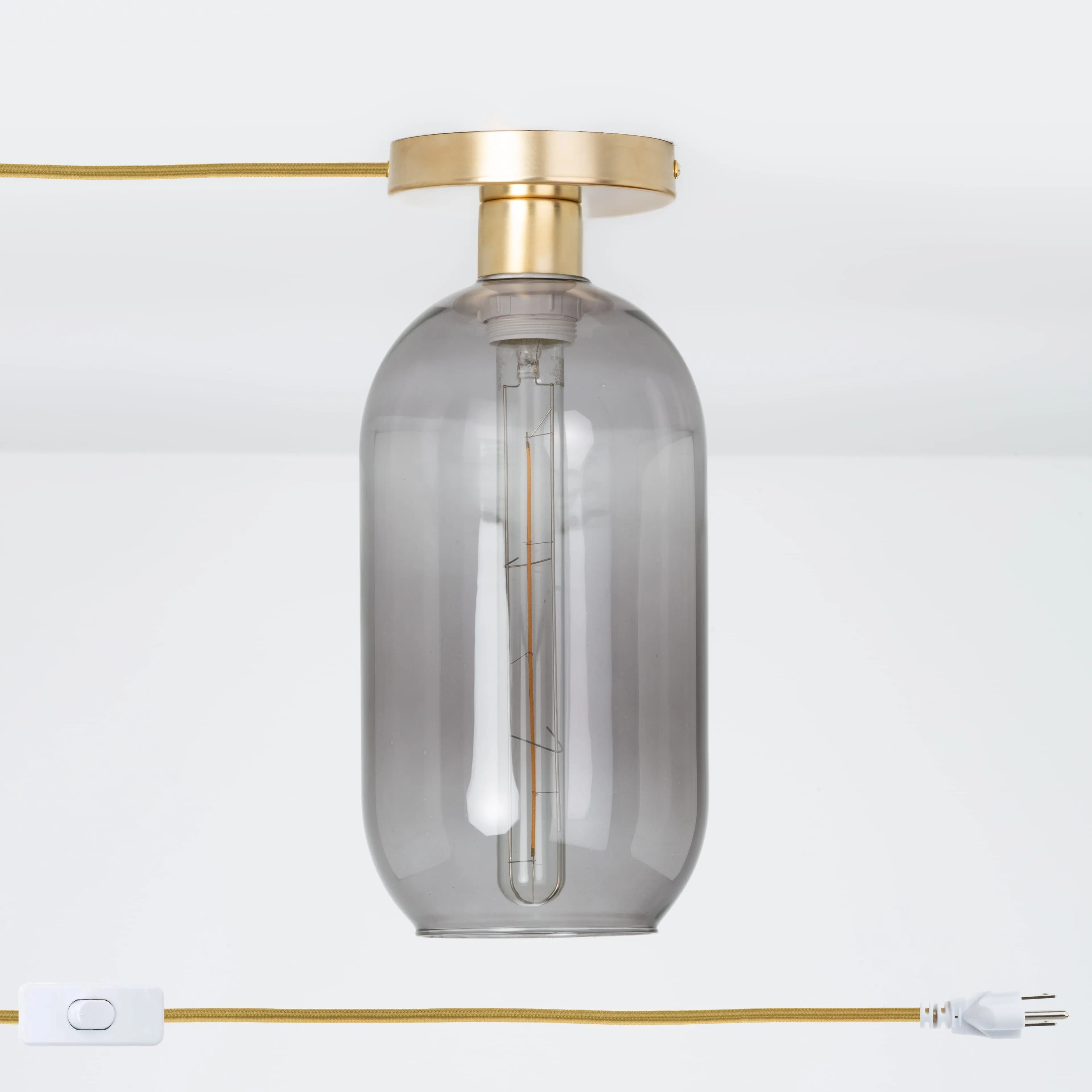Plug-In Glass Pill Button Light