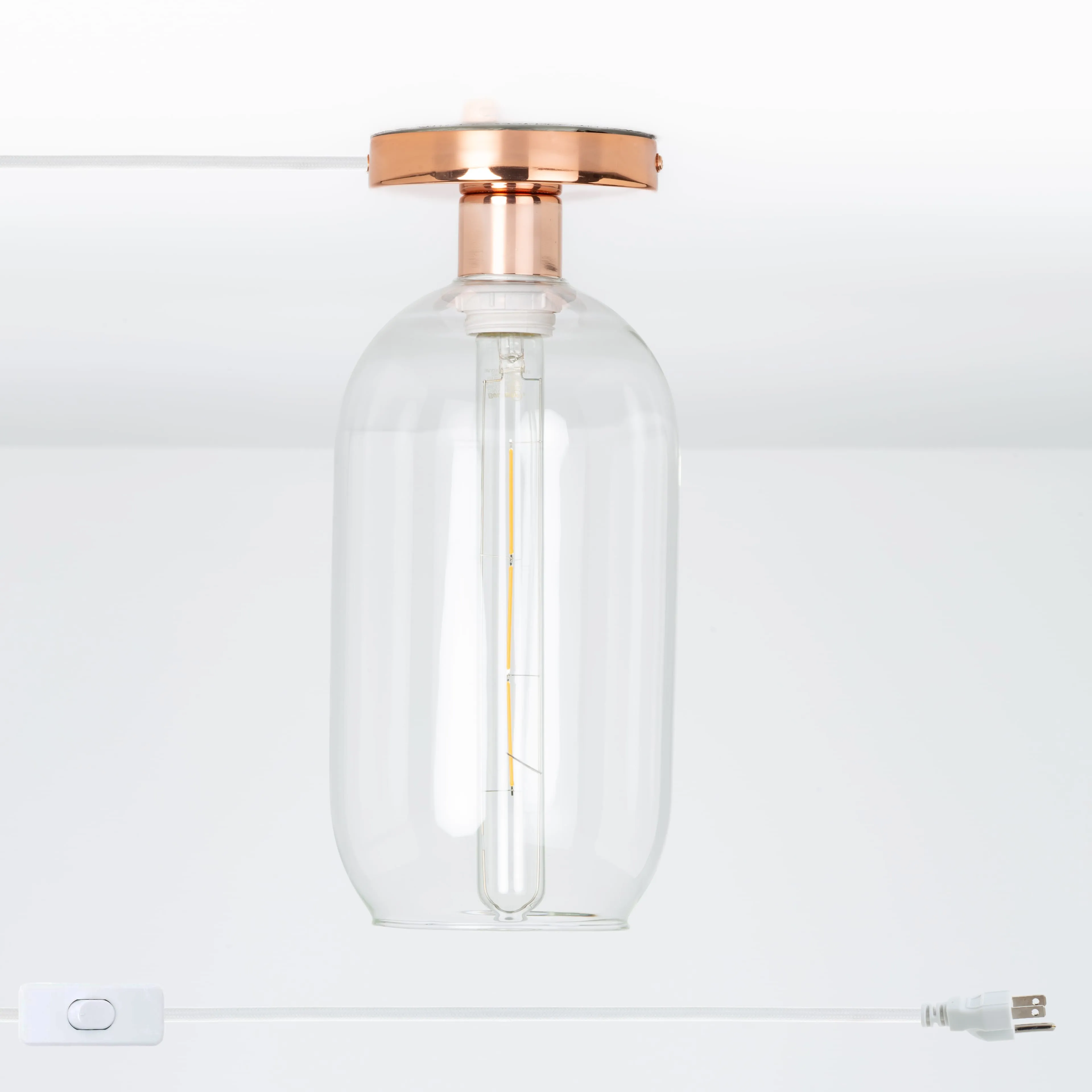 Plug-In Glass Pill Button Light