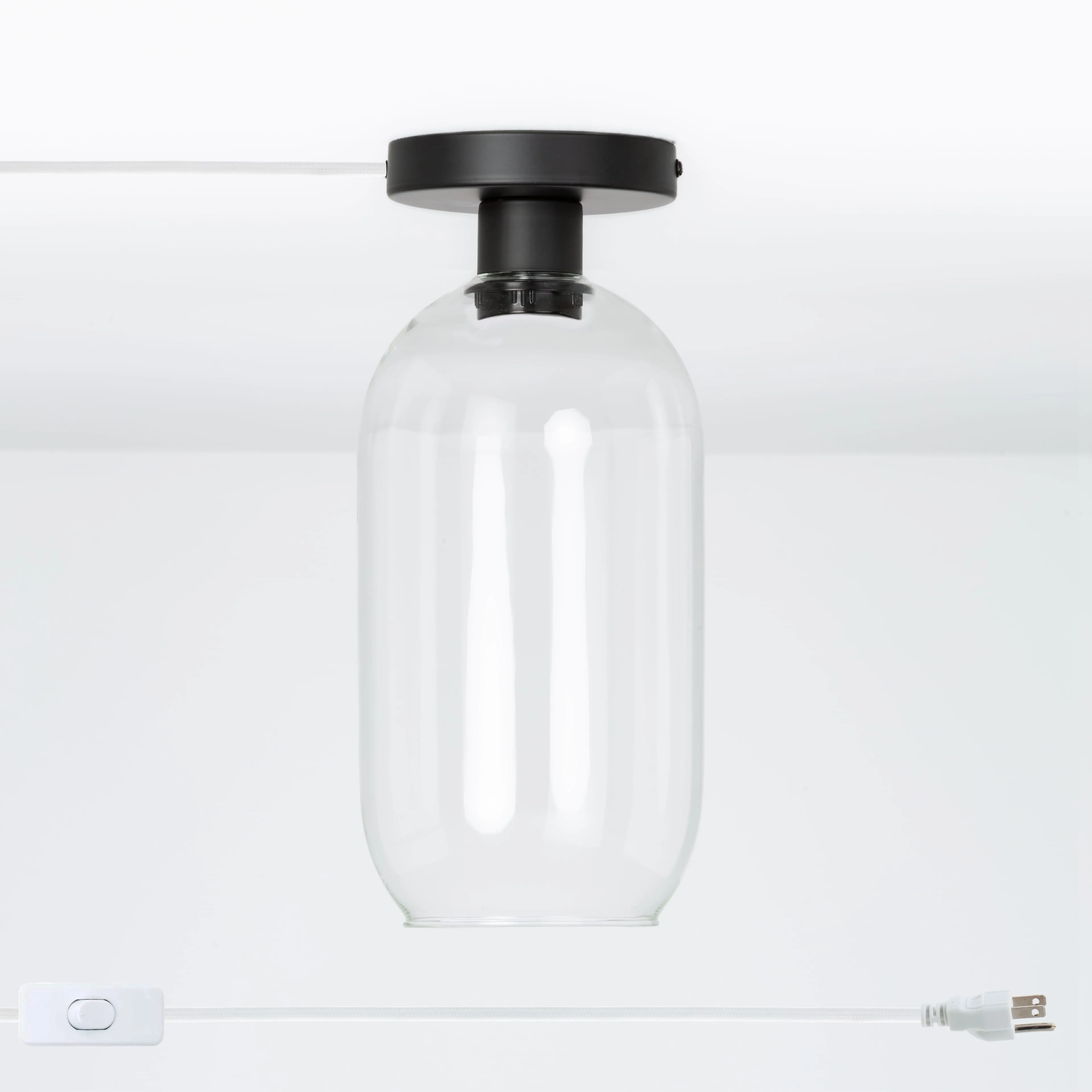 Plug-In Glass Pill Button Light
