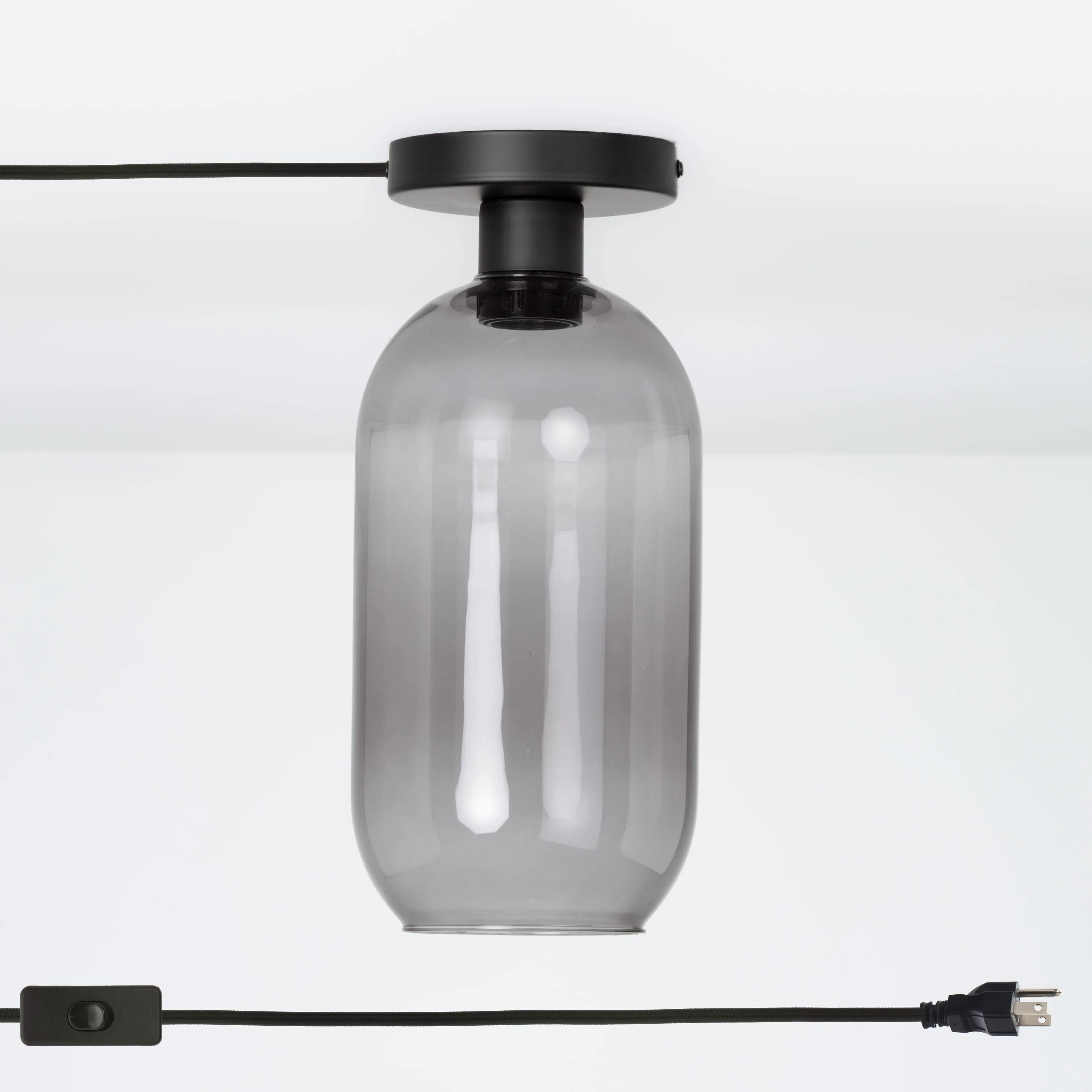 Plug-In Glass Pill Button Light
