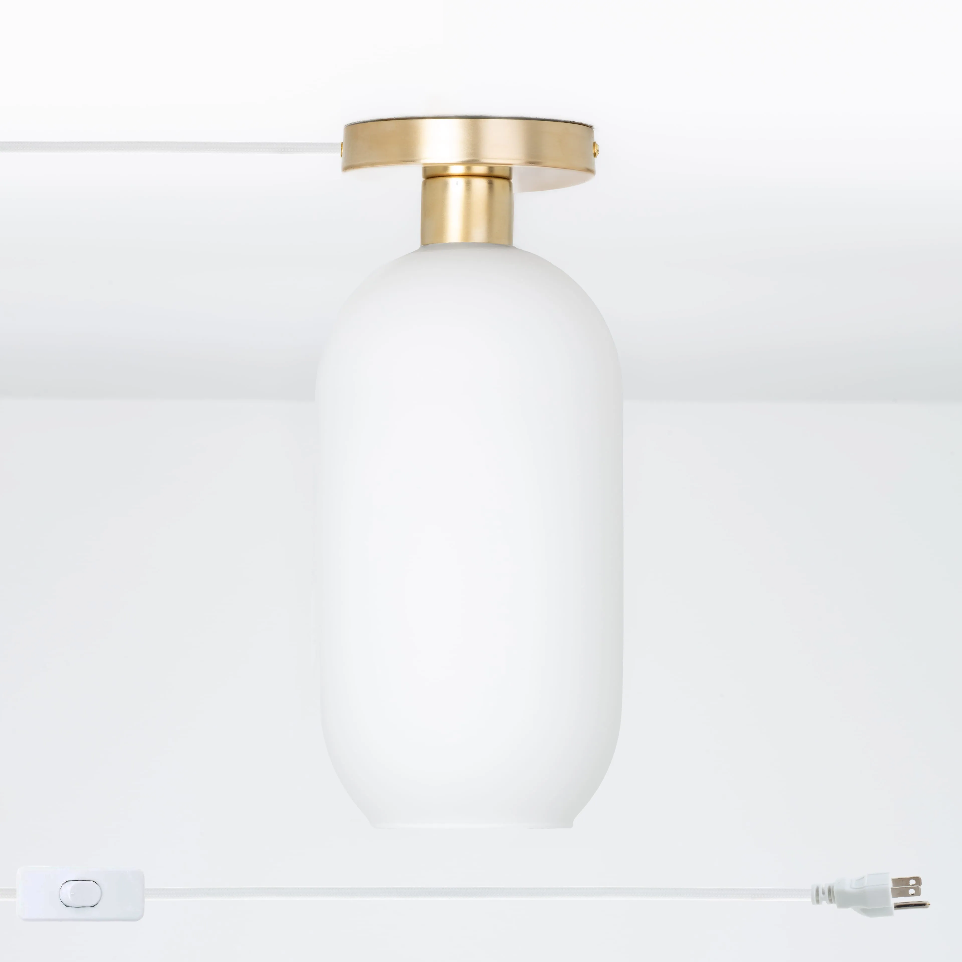 Plug-In Glass Pill Button Light