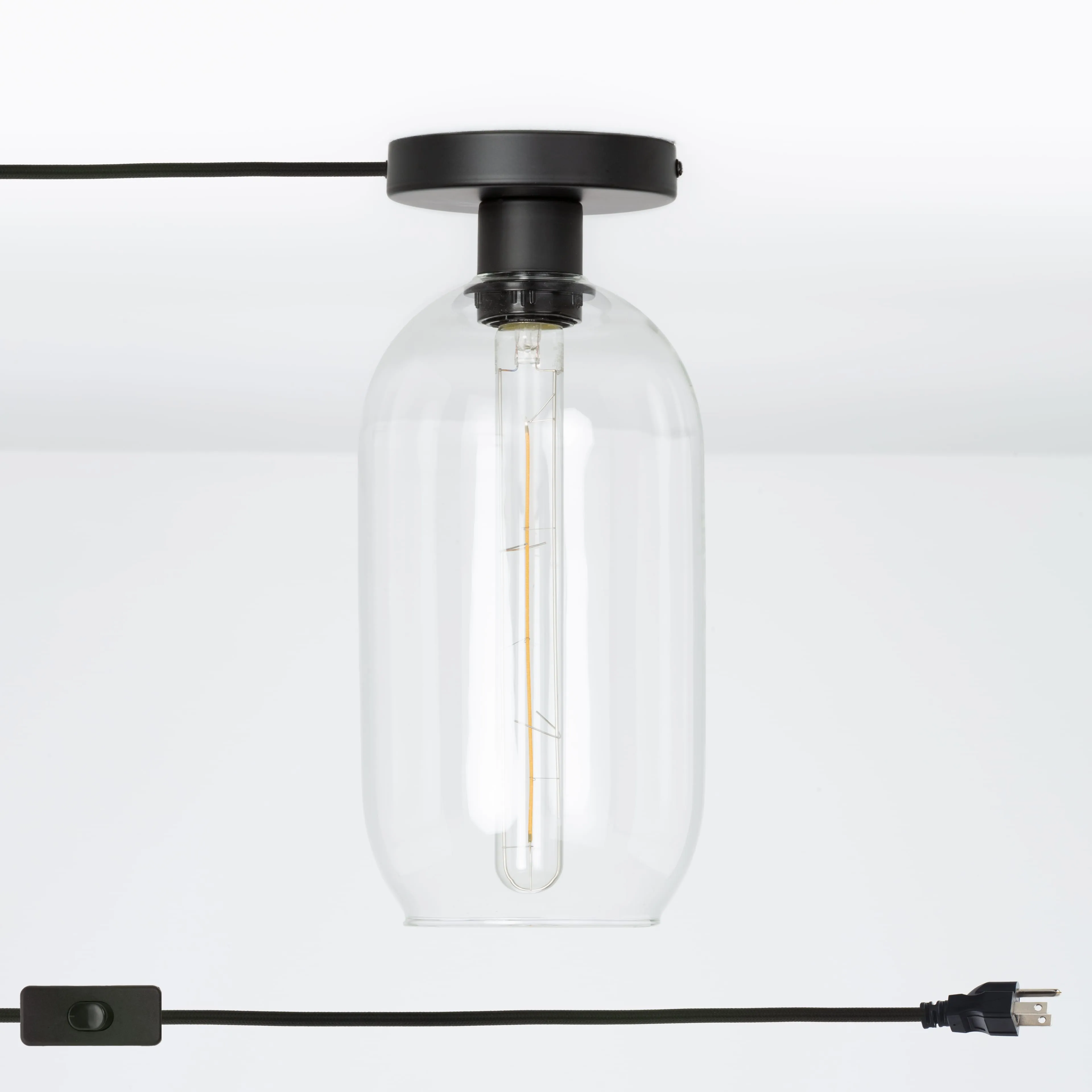 Plug-In Glass Pill Button Light