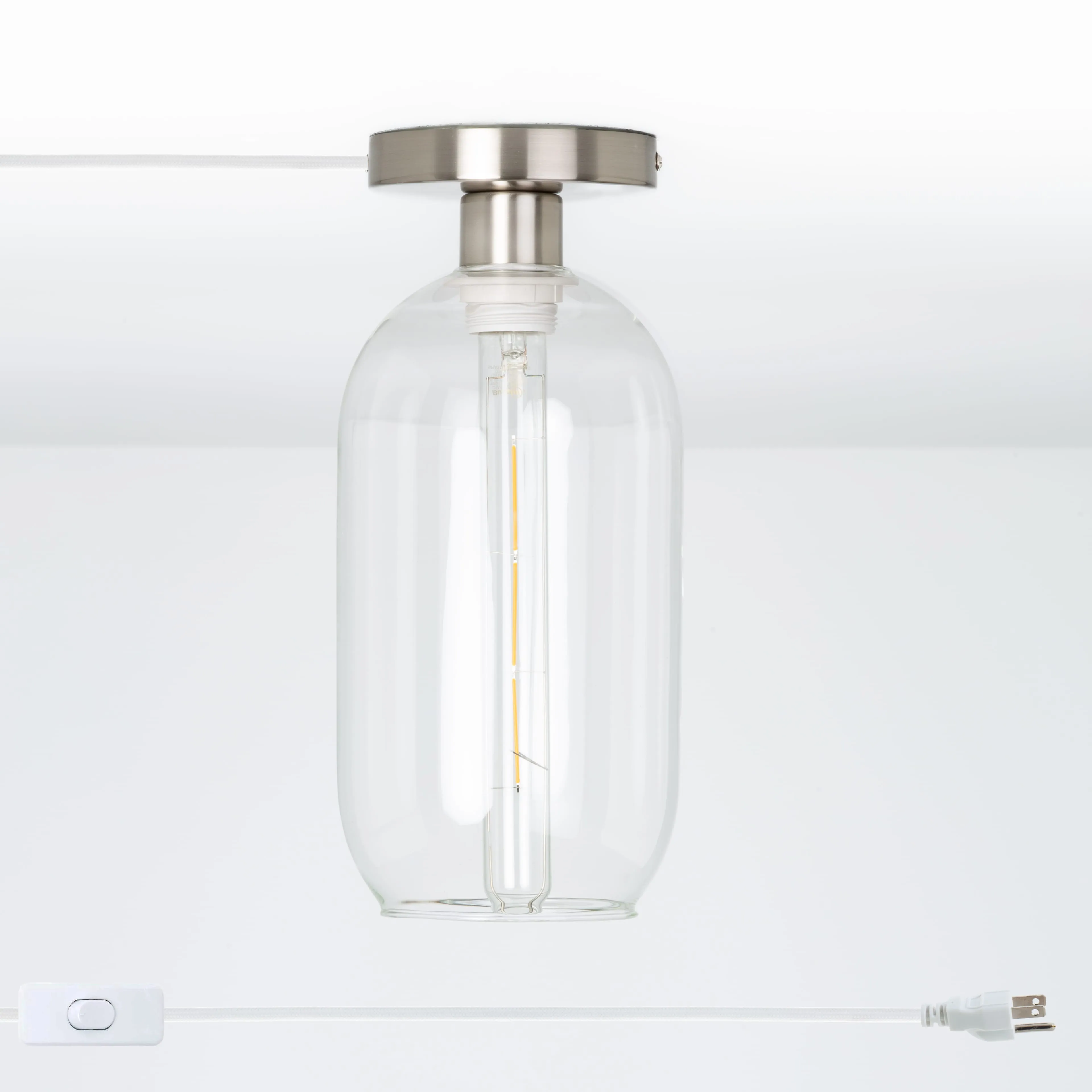 Plug-In Glass Pill Button Light