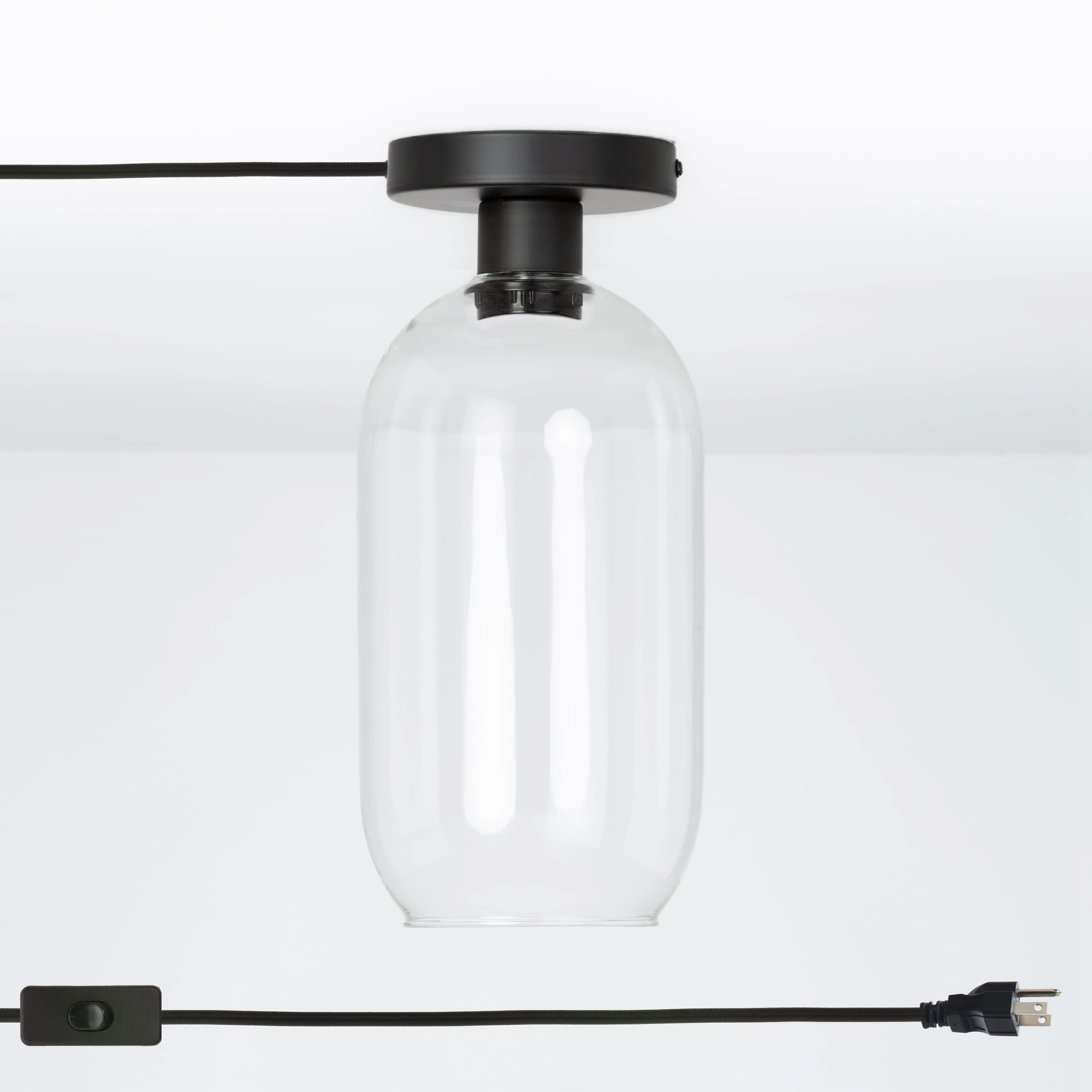 Plug-In Glass Pill Button Light