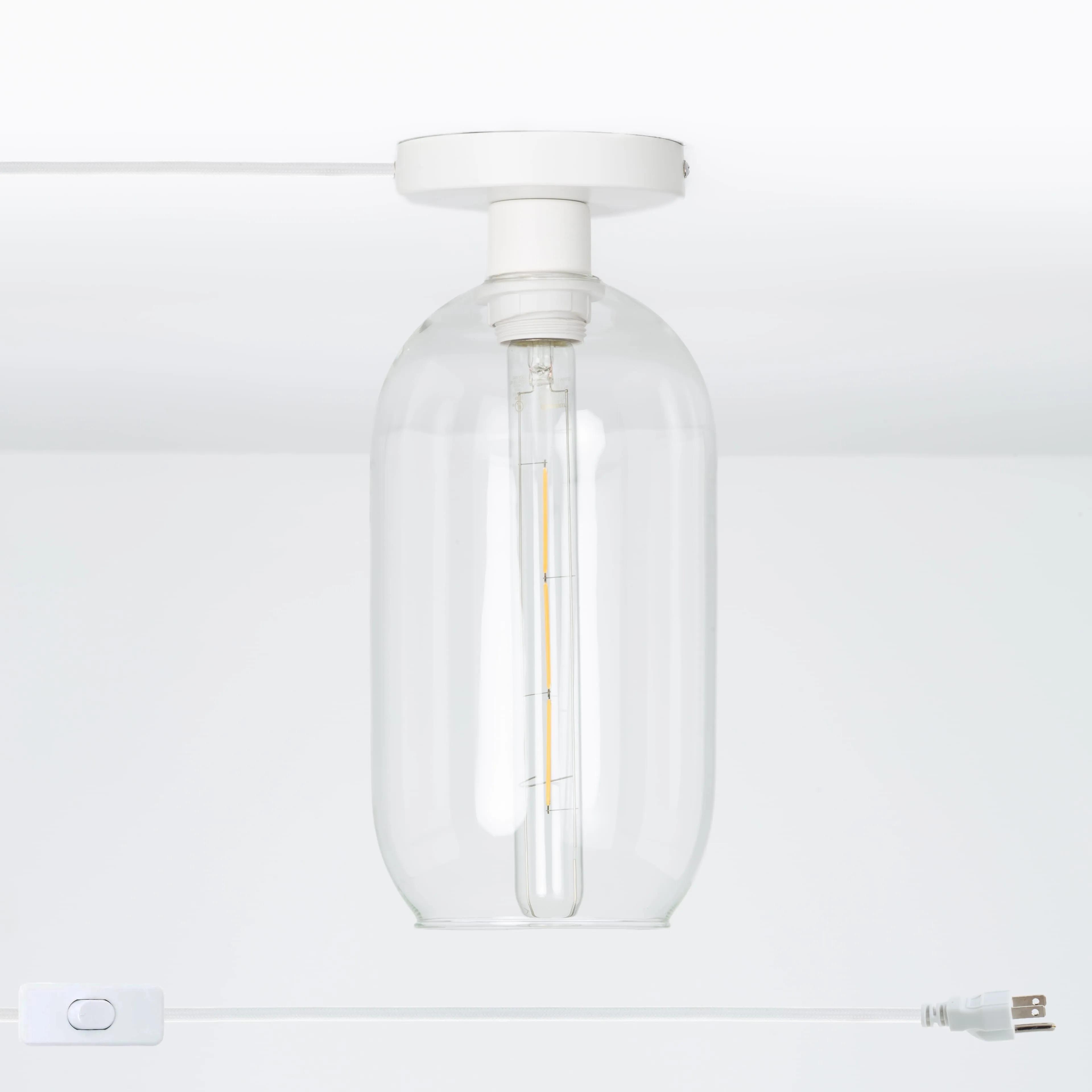 Plug-In Glass Pill Button Light