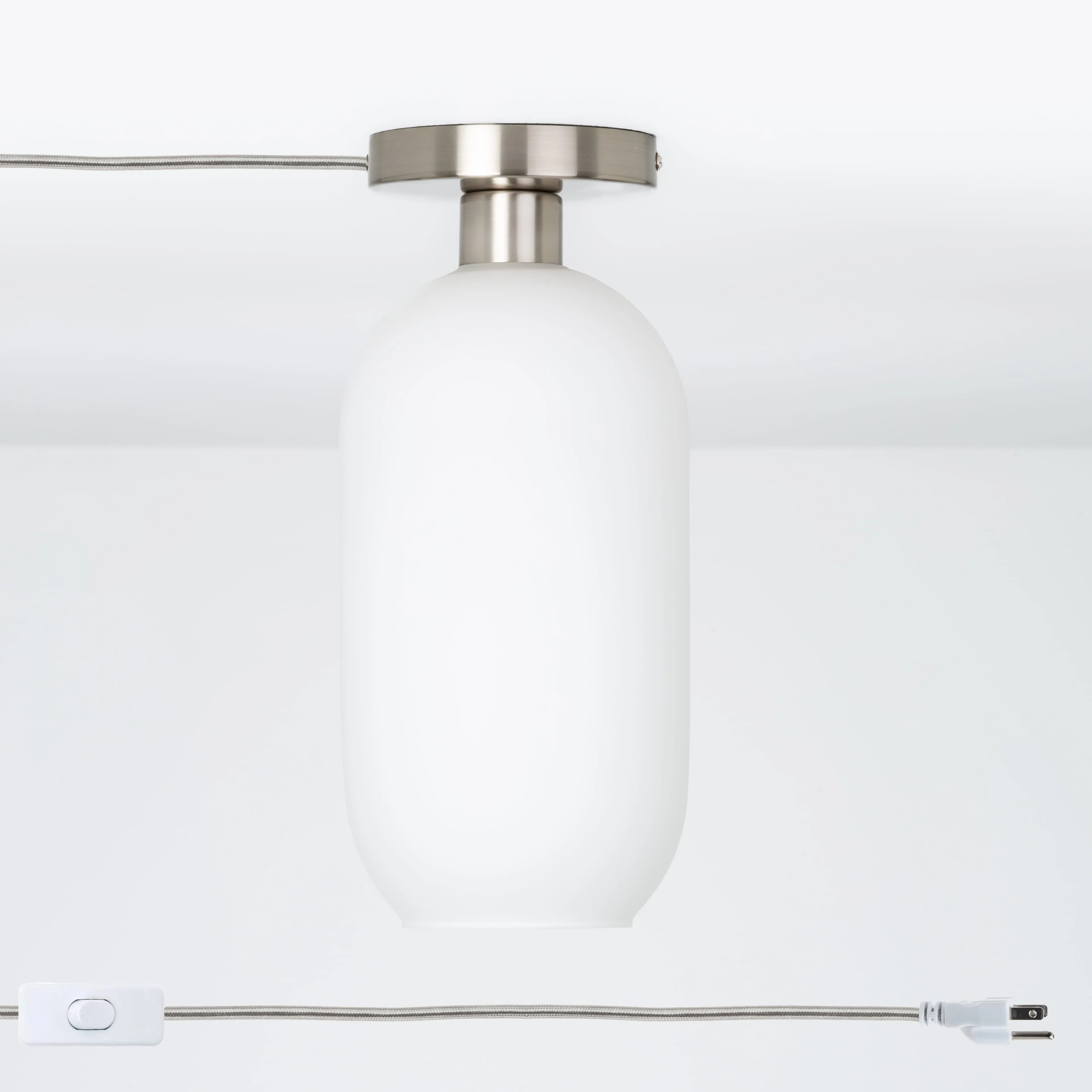 Plug-In Glass Pill Button Light