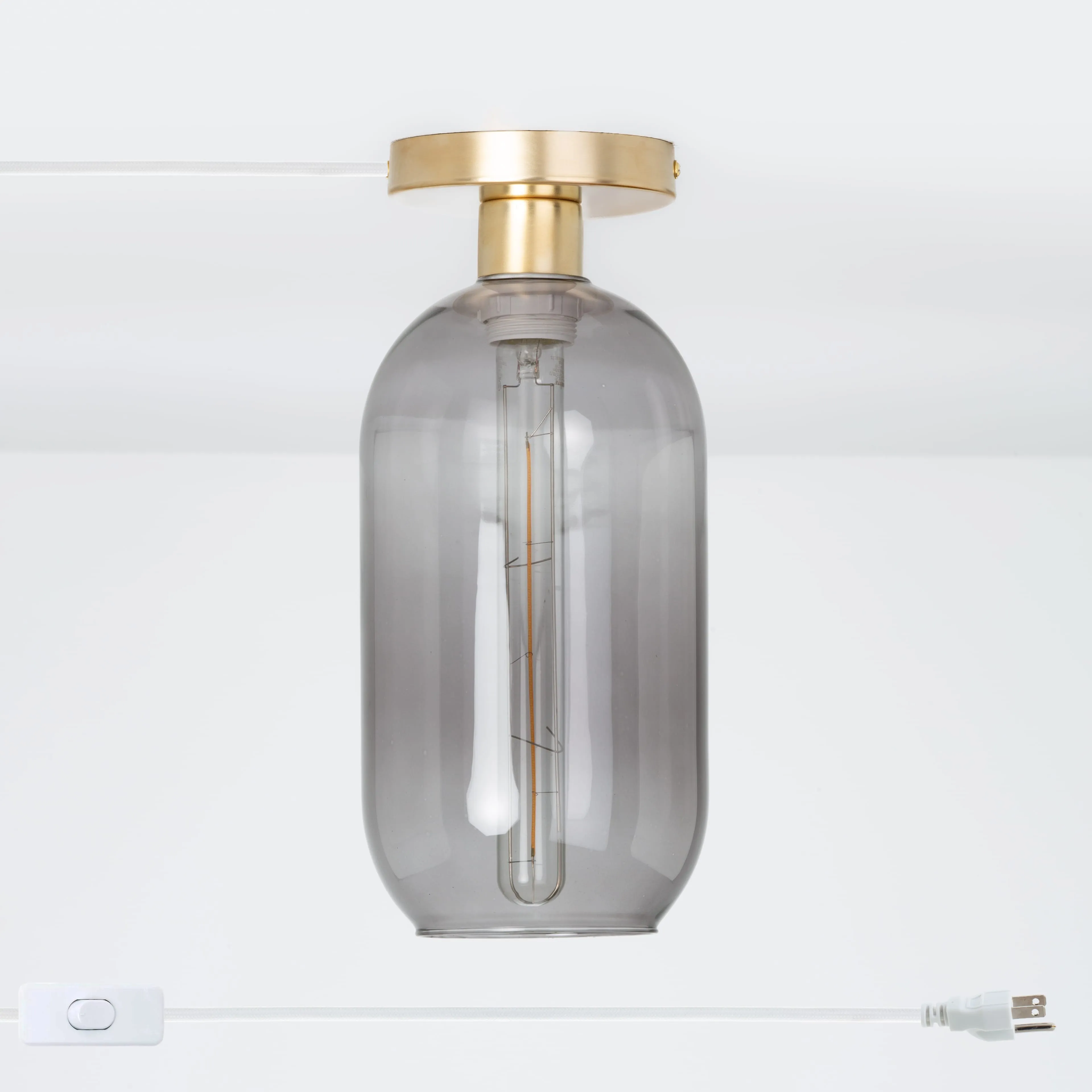Plug-In Glass Pill Button Light