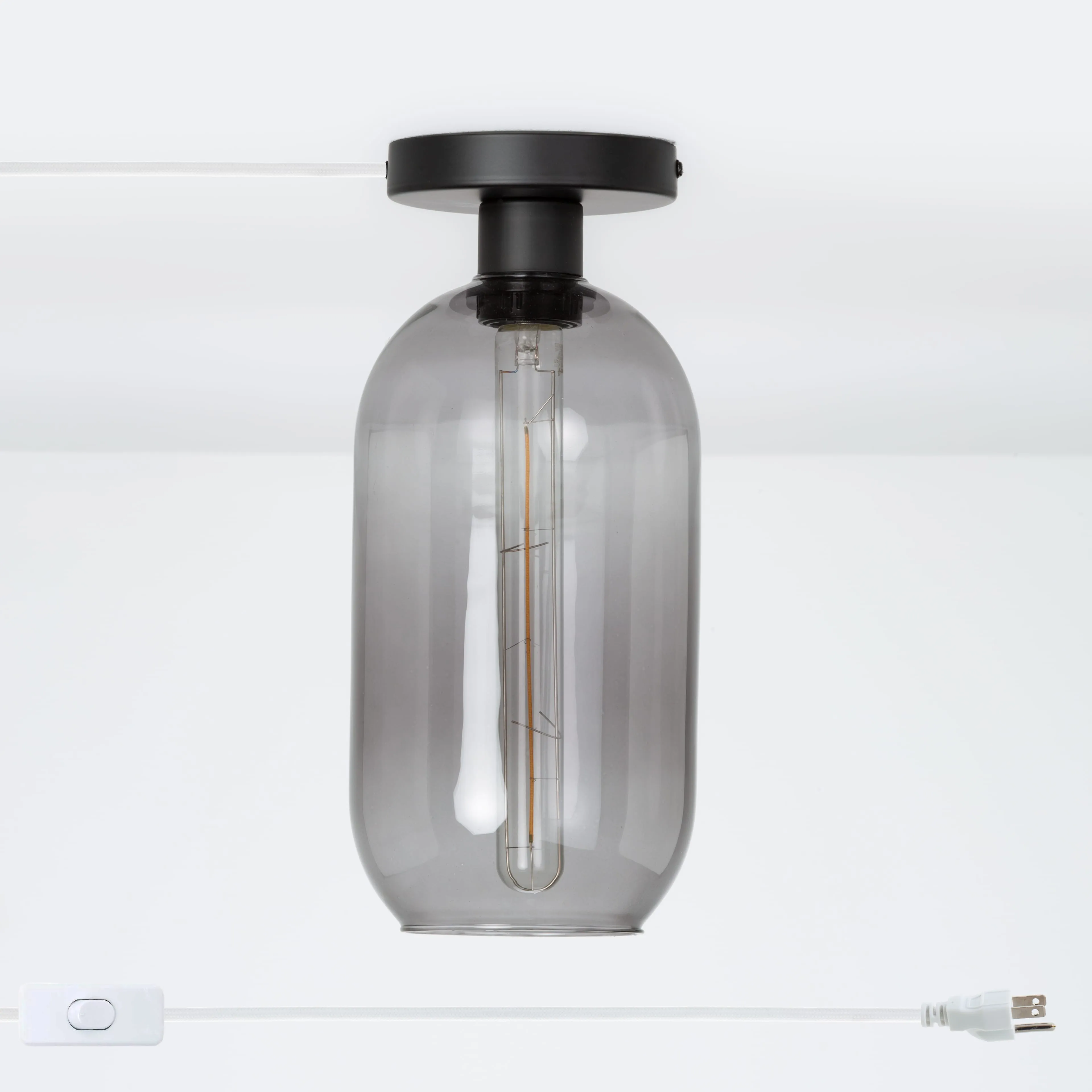 Plug-In Glass Pill Button Light
