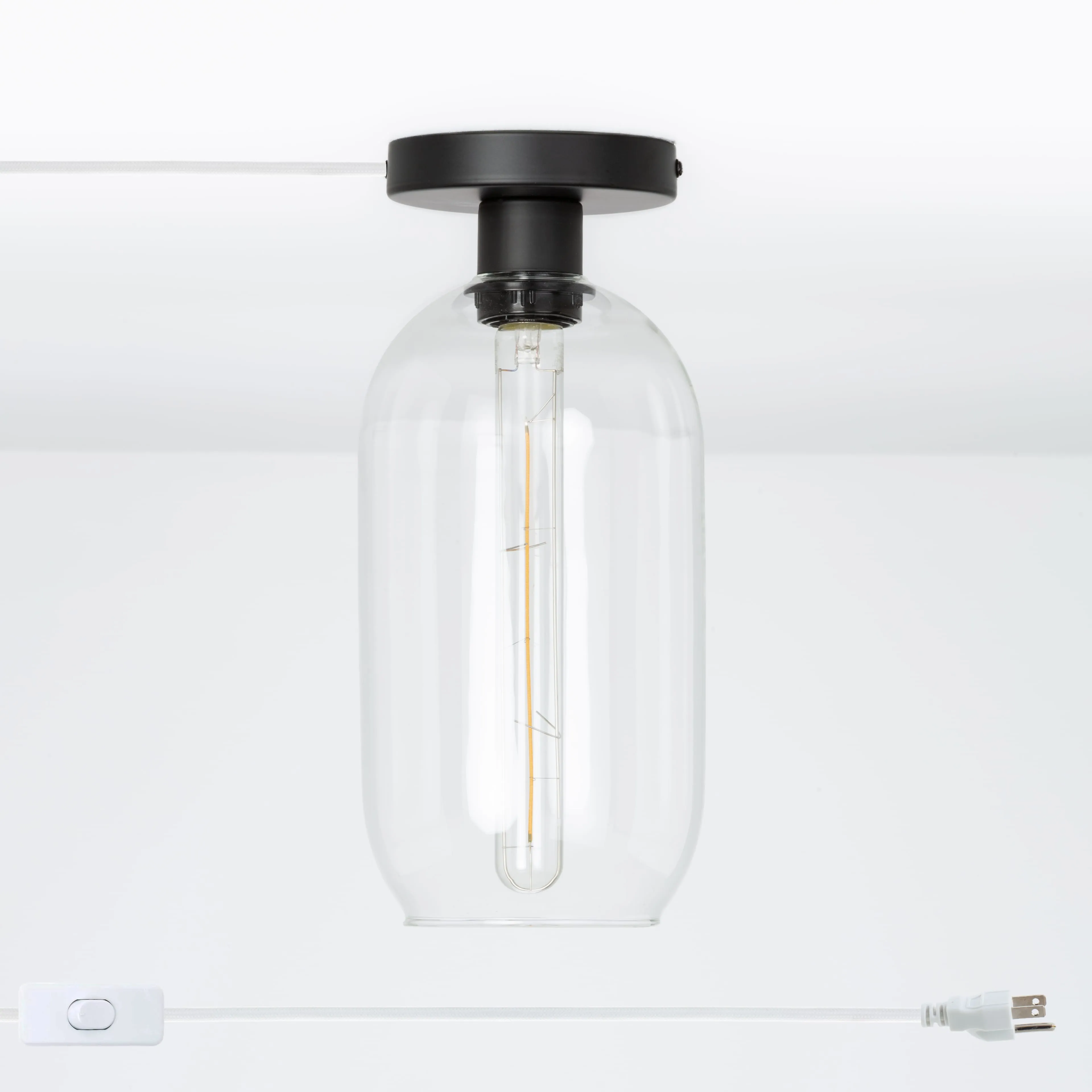 Plug-In Glass Pill Button Light