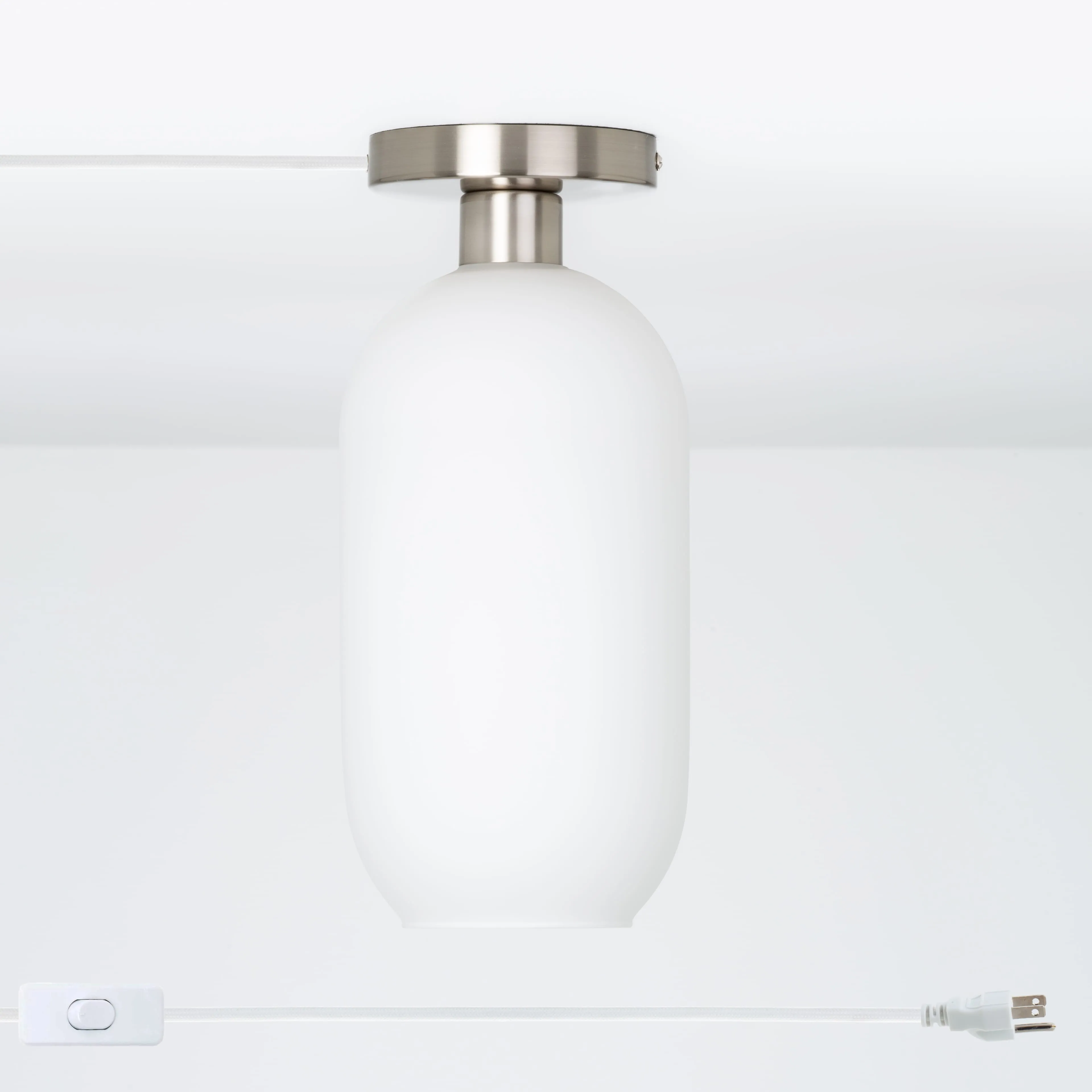 Plug-In Glass Pill Button Light