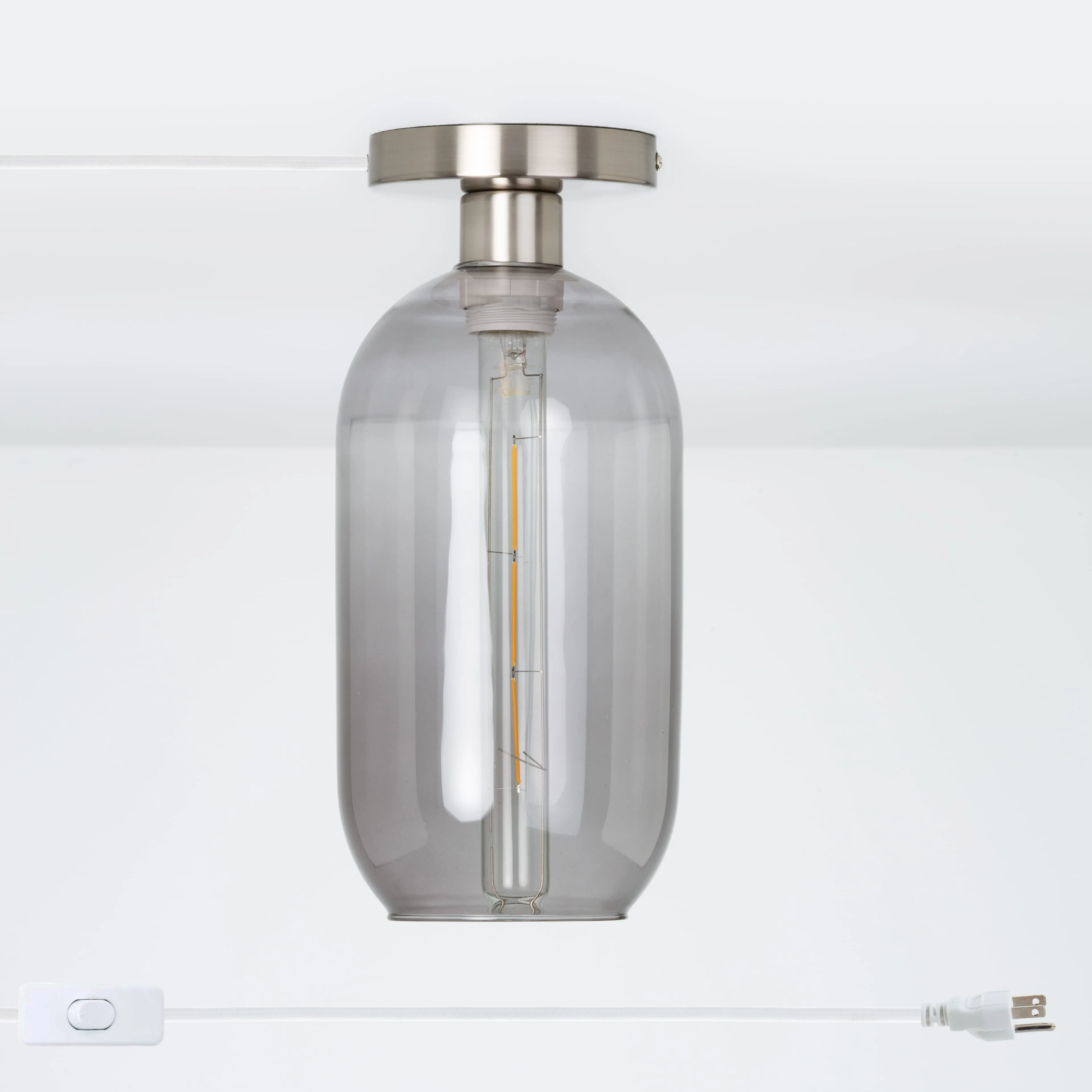 Plug-In Glass Pill Button Light