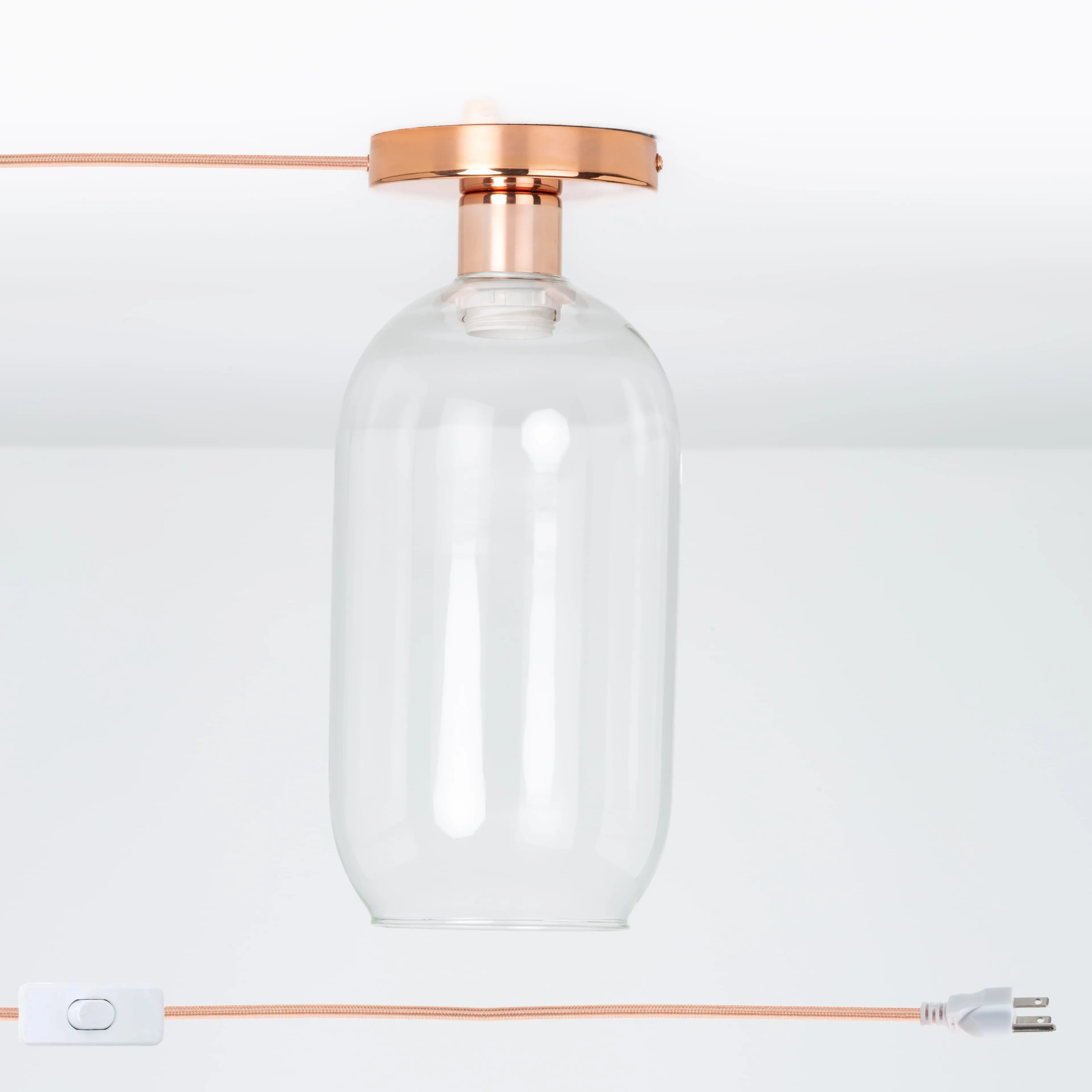 Plug-In Glass Pill Button Light