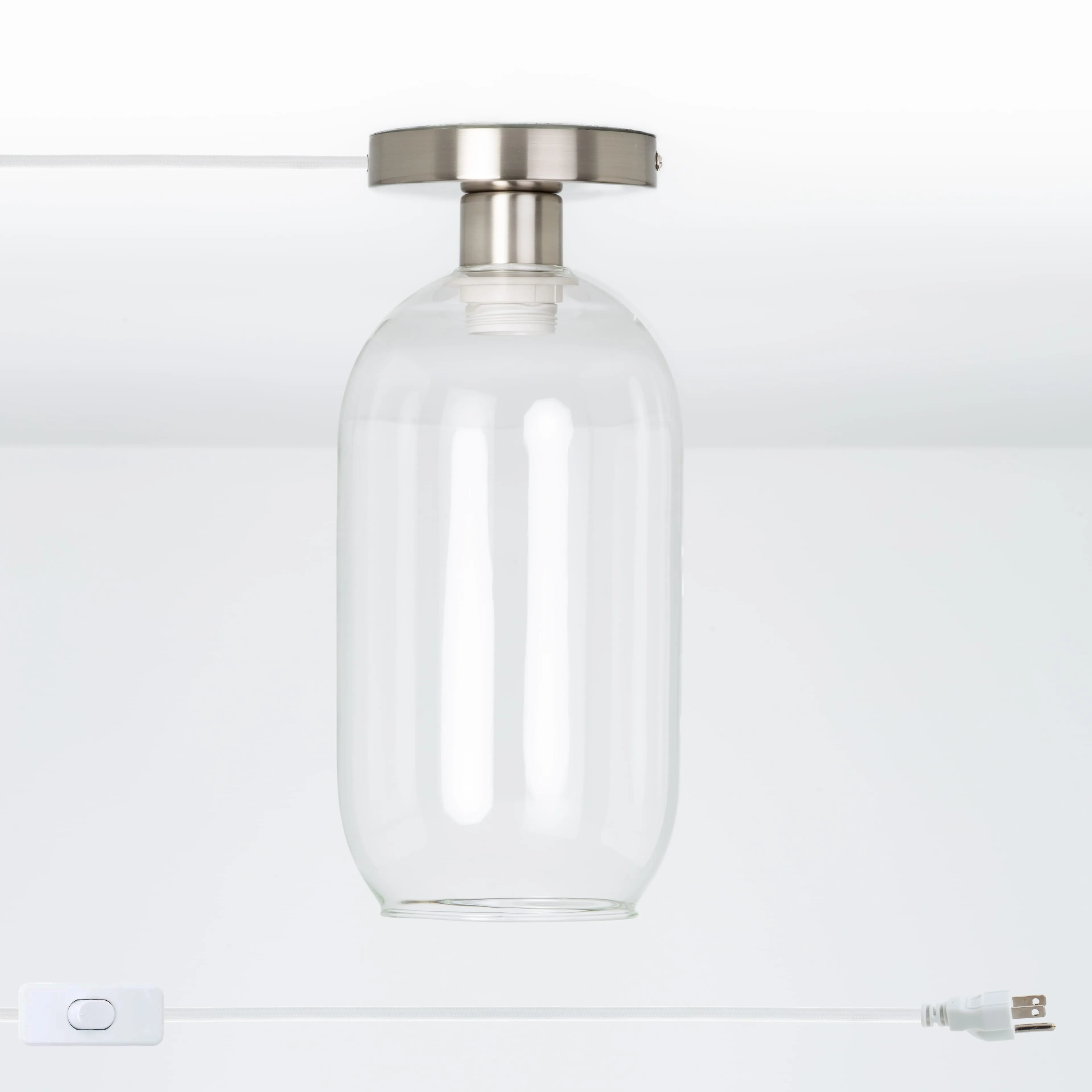 Plug-In Glass Pill Button Light