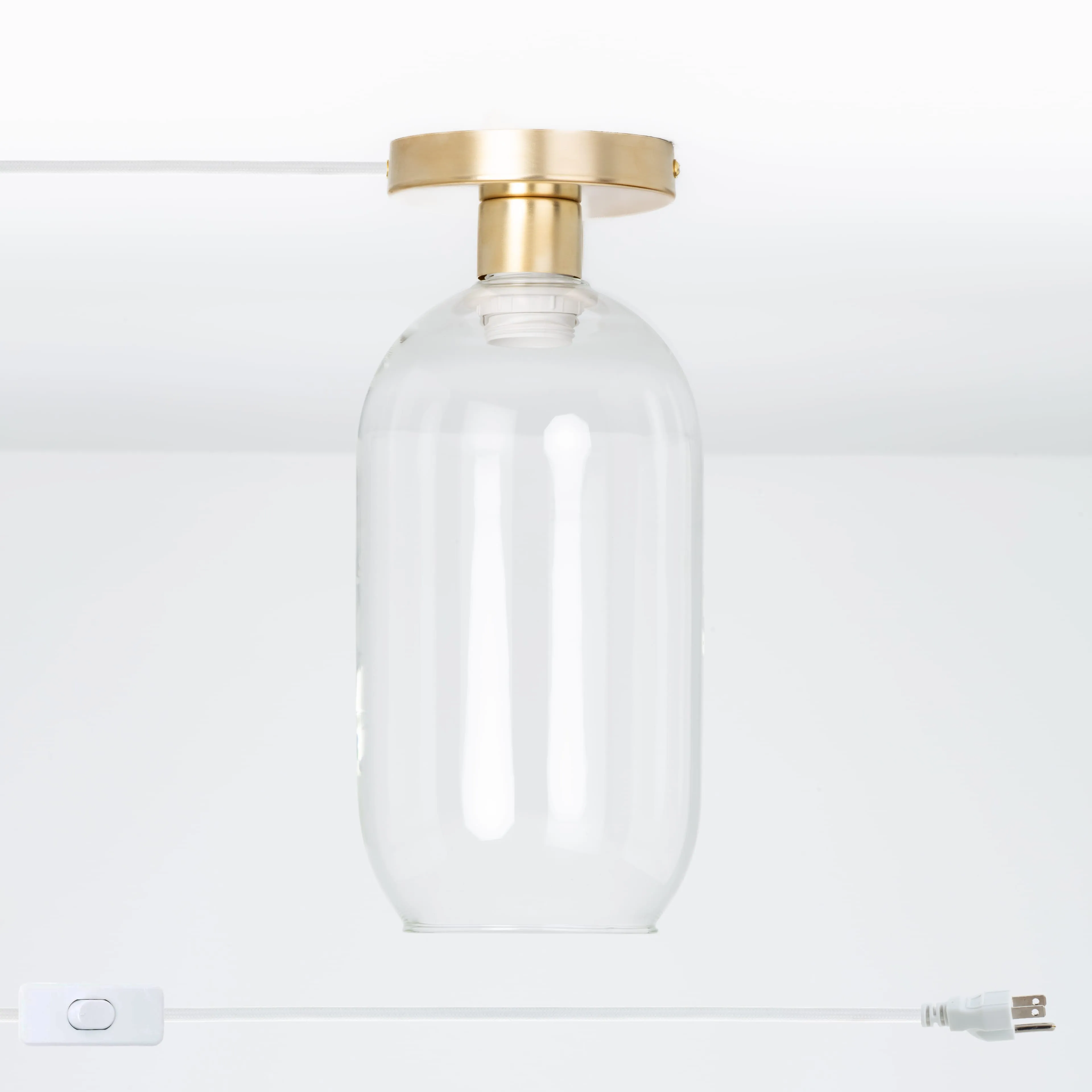 Plug-In Glass Pill Button Light