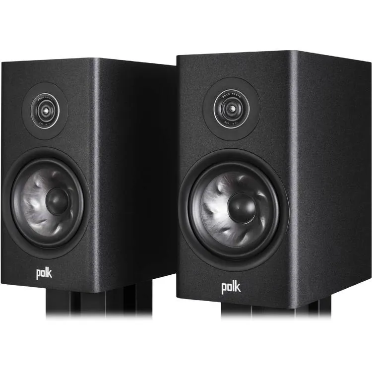 Polk Reserve R200 | Ensemble d'Haut-parleurs de bibliothèque - Excellent détail home cinéma - Noir - Paire