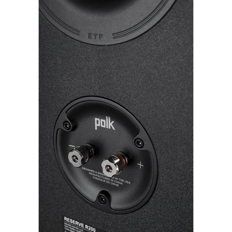Polk Reserve R200 | Ensemble d'Haut-parleurs de bibliothèque - Excellent détail home cinéma - Noir - Paire