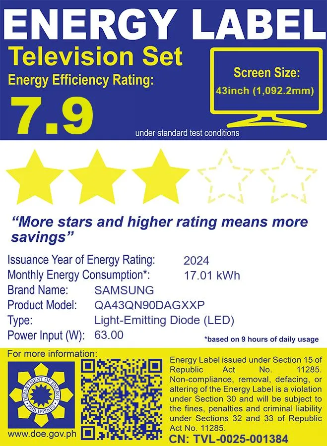 QA43QN90DAGXXP SAMSUNG 43" NEO QLED 4K SMART TV