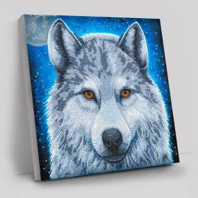 "Moonlight Wolf" by Rachel Froud Crystal Art Canvas 30x30cm