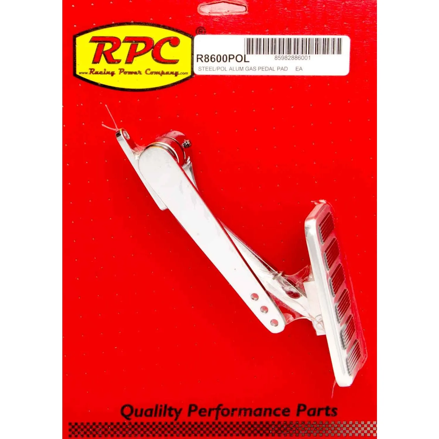 Racing Power Rectangle Gas Pedal Assembly - Firewall Mount - Chrome / Polished - Universal R8600POL