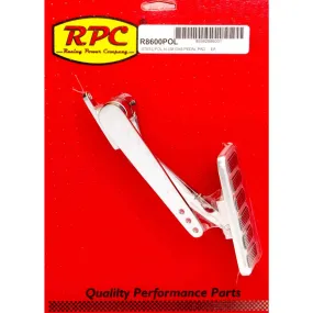 Racing Power Rectangle Gas Pedal Assembly - Firewall Mount - Chrome / Polished - Universal R8600POL