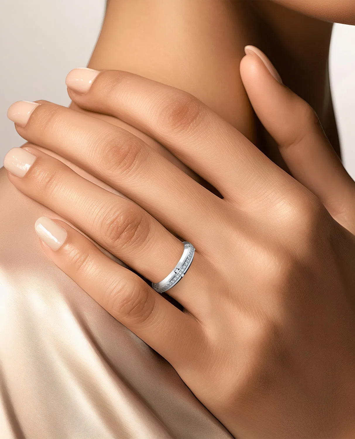 Ready to Ship - CORTEZ Platinum Ring with 0.70ct Diamonds