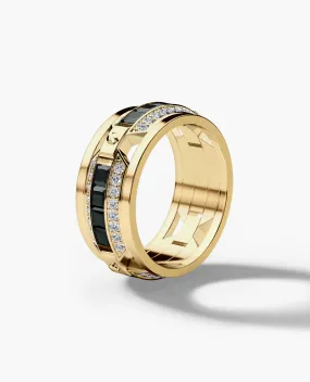 Ready to Ship - EMINENCE 18k Yellow Gold Ring with 2.25ct Black & White Diamonds