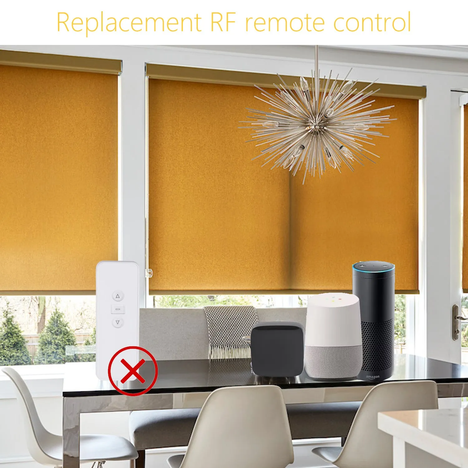 RF Transmitter Bridge to WIFI, Roller Shade Motor RF hub, Remote Control hub Work with Alexa, Google Home