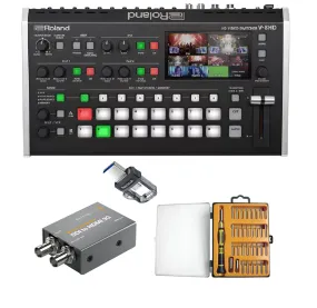 Roland V-8HD HDMI Video Switcher Bundle with Blackmagic SDI to HDMI Converter, 128GB SanDisk Flash Drive & 33-Piece Precision Tool Set