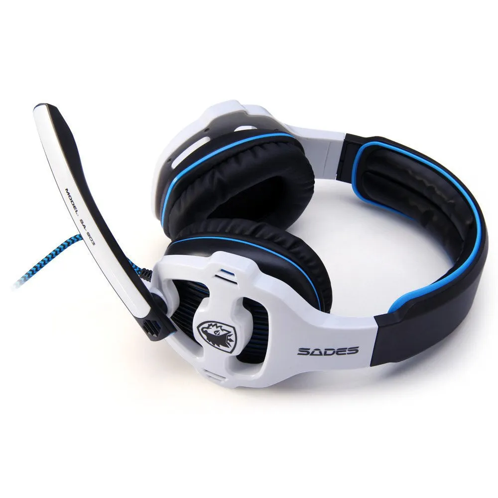 Sades SA-903 7.1 Surround Sound channel USB Gaming Headset Wired Headphone with Mic Volume Control Noise Cancelling Mic Earphone