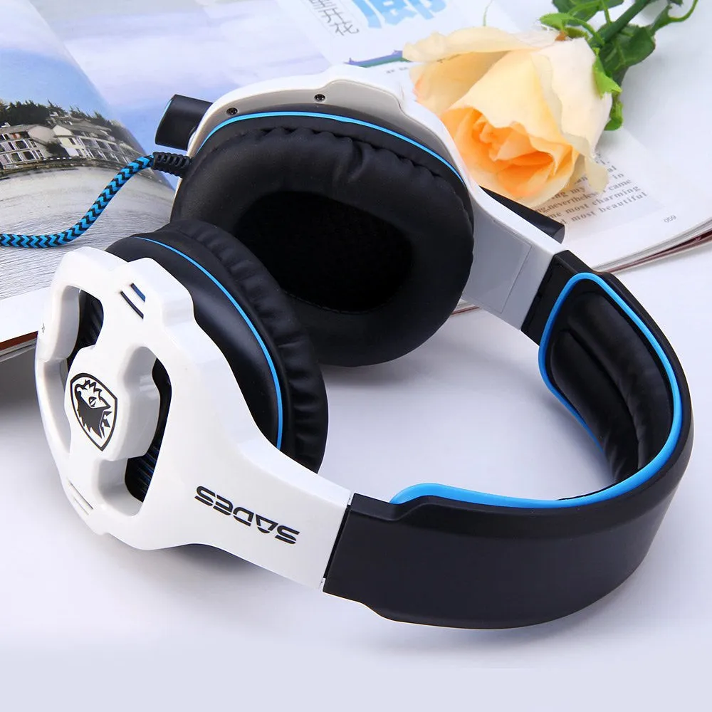 Sades SA-903 7.1 Surround Sound channel USB Gaming Headset Wired Headphone with Mic Volume Control Noise Cancelling Mic Earphone