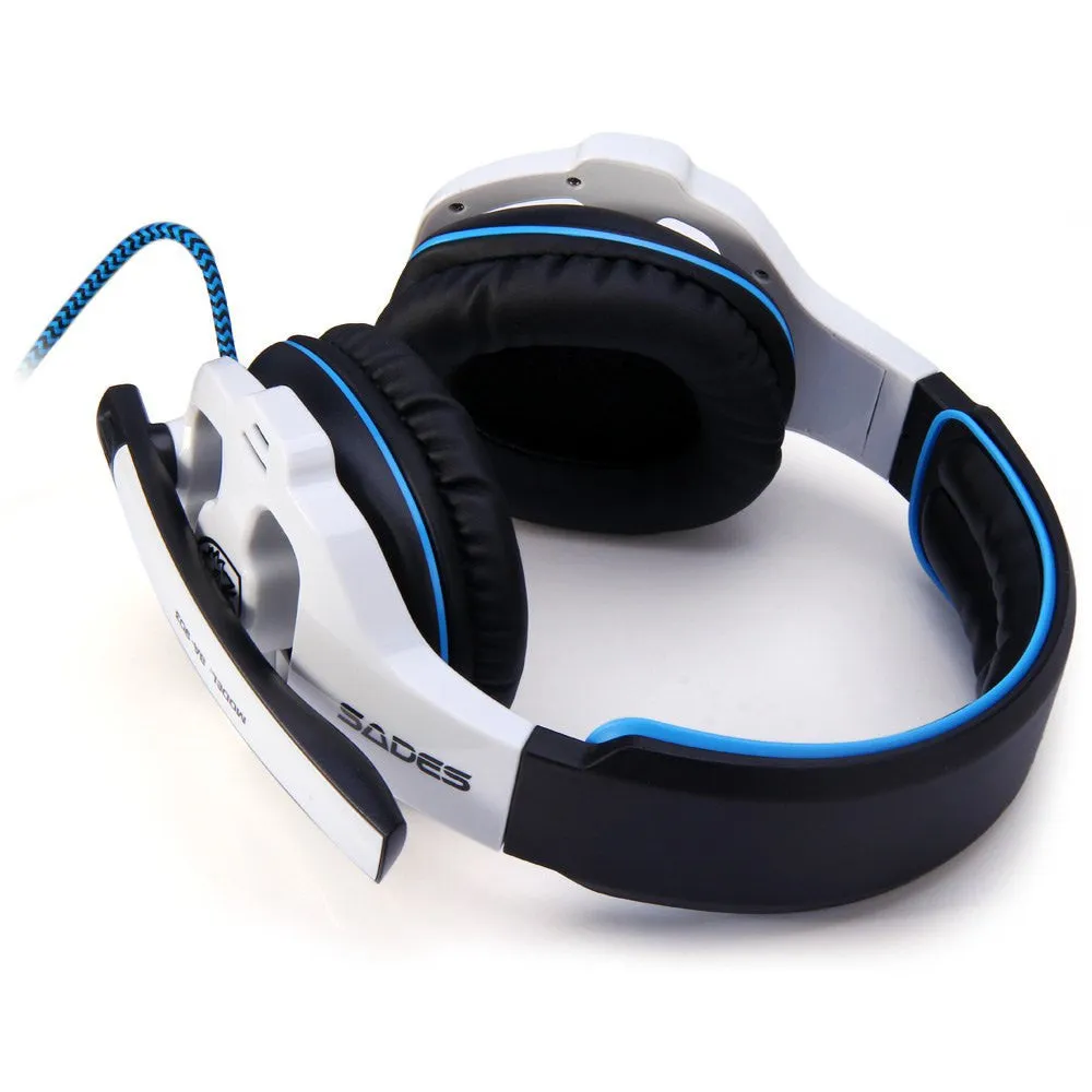 Sades SA-903 7.1 Surround Sound channel USB Gaming Headset Wired Headphone with Mic Volume Control Noise Cancelling Mic Earphone