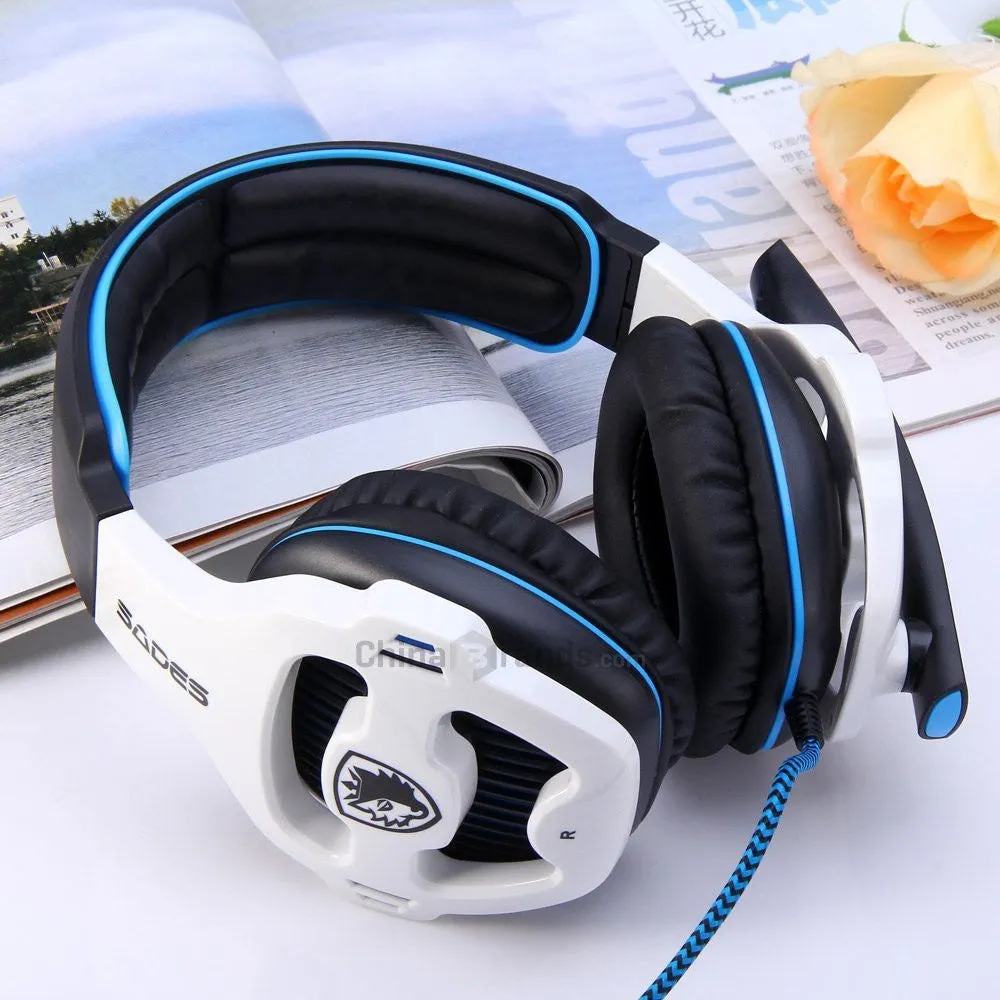 Sades SA-903 7.1 Surround Sound channel USB Gaming Headset Wired Headphone with Mic Volume Control Noise Cancelling Mic Earphone