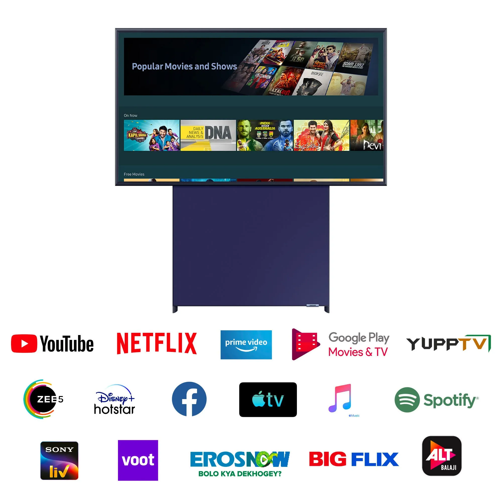 Samsung 108 cm (43 Inches) The Sero Series 4K Ultra HD QLED Smart TV QA43LS05TAKXXL (Navy Blue)