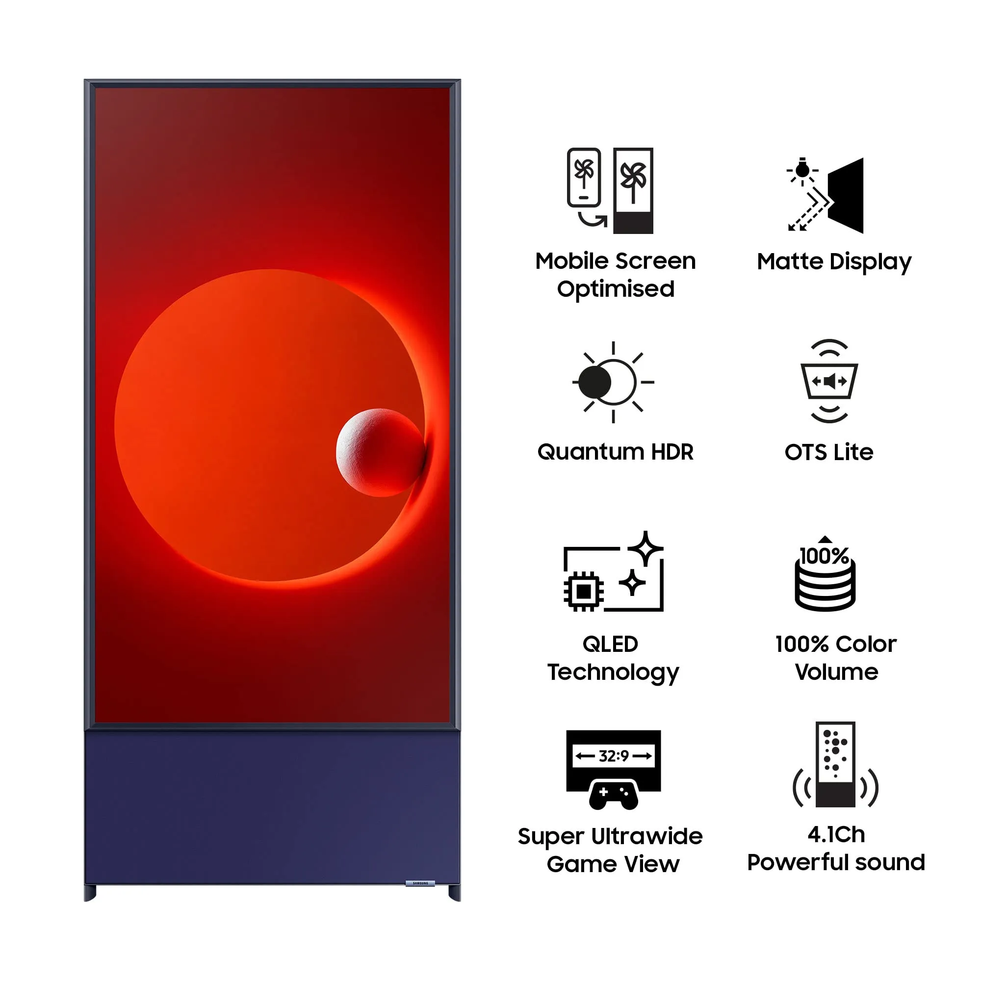 Samsung 108 cm (43 Inches) The Sero Series 4K Ultra HD QLED Smart TV QA43LS05TAKXXL (Navy Blue)