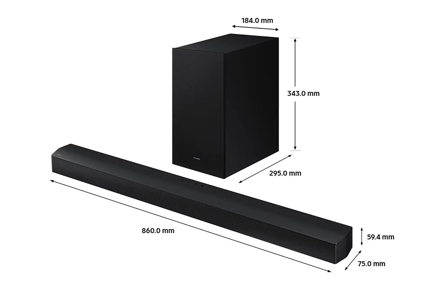 Samsung B Series 3.1ch Soundbar with Subwoofer | Black