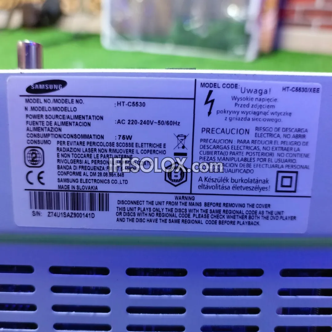 Samsung HT-C5530 5.1Ch 1000Watts Blu-ray 3D DVD Home Theater Machine Head (USB, Aux, FM, HDMI in/out) - Foreign Used