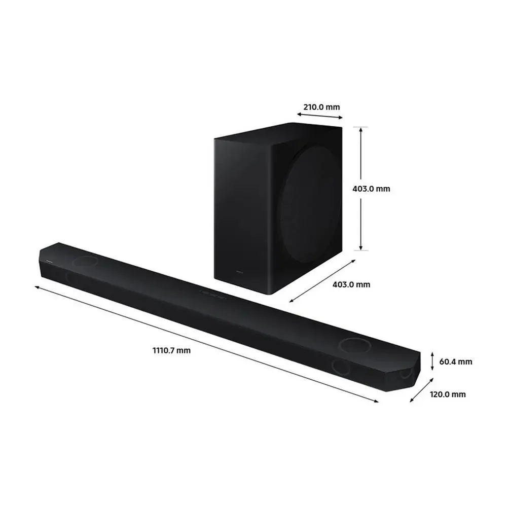 Samsung HWQ800DXU 5.1.2Ch Soundbar With Wireless Subwoofer - Black