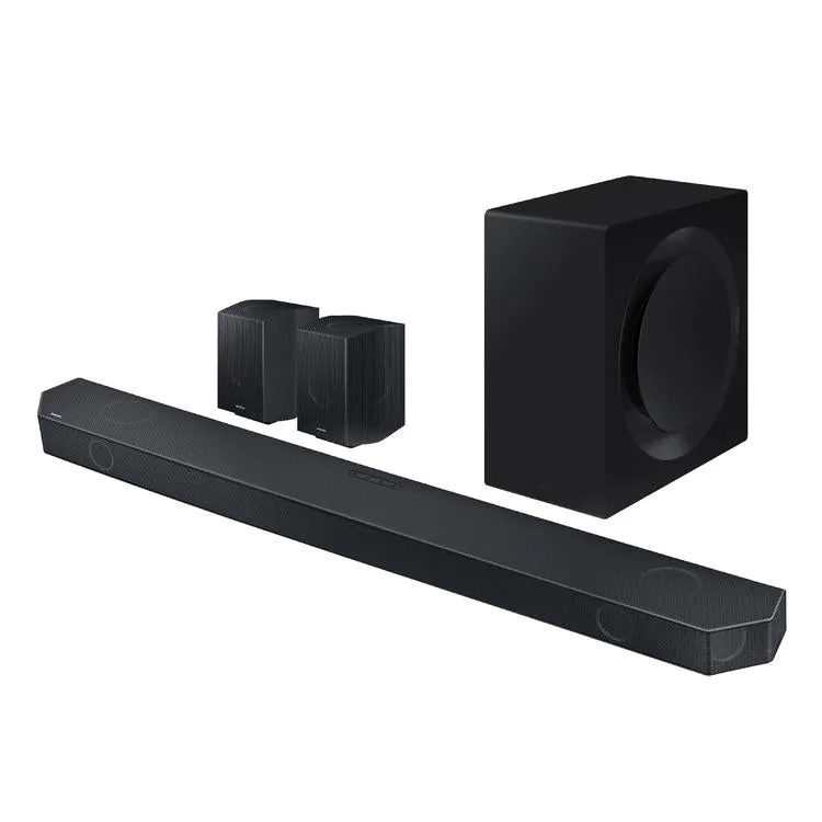 Samsung HWQ990C | Barre de son - 11.1.4 canaux - Dolby ATMOS sans fil - Avec caisson de graves sans fil et Haut-parleurs arrière inclus - Série Q - 656W - Noir - Boîte ouverte