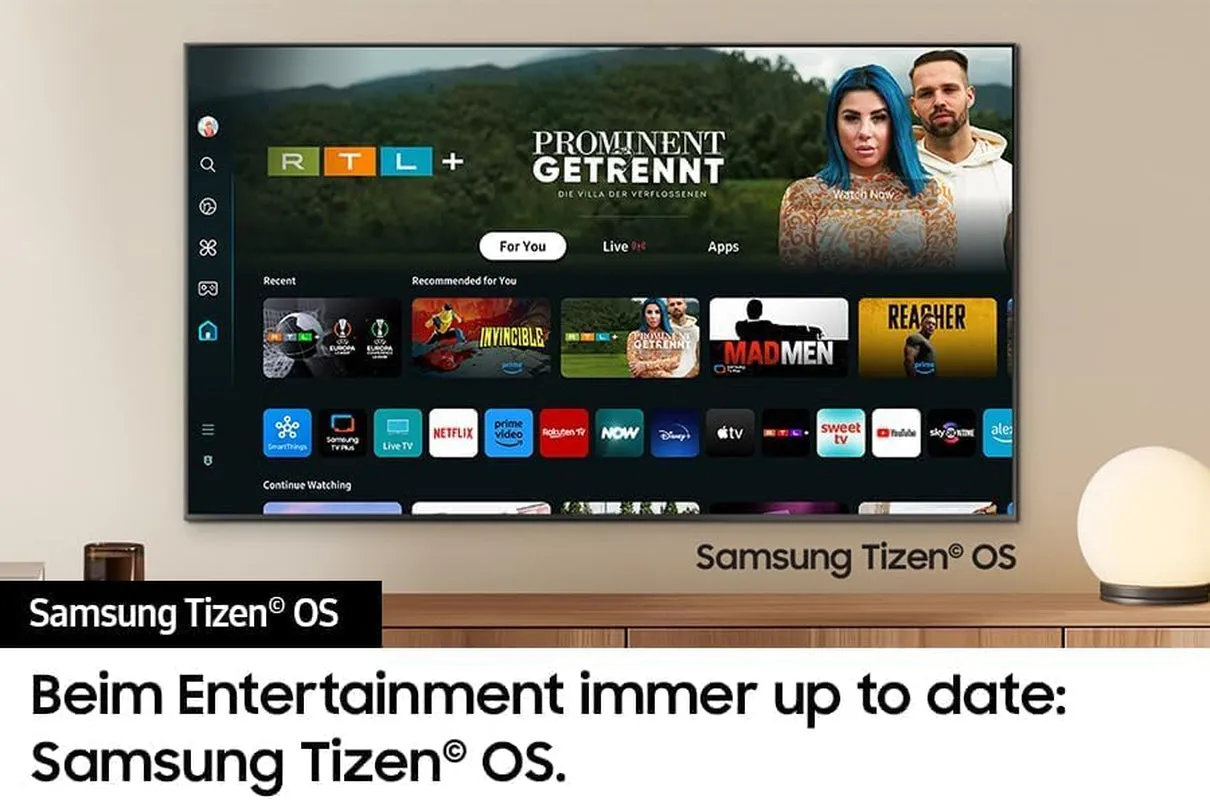 Samsung QLED 4K Q70D Fernseher 65 Zoll, Samsung TV Mit AI Quantum Prozessor 4K, 4K AI Upscaling, Samsung Tizen OS, Motion Xcelerator 120 Hz, Smart TV, KI TV, GQ65Q70DATXZG, Deutsches Modell [2024]