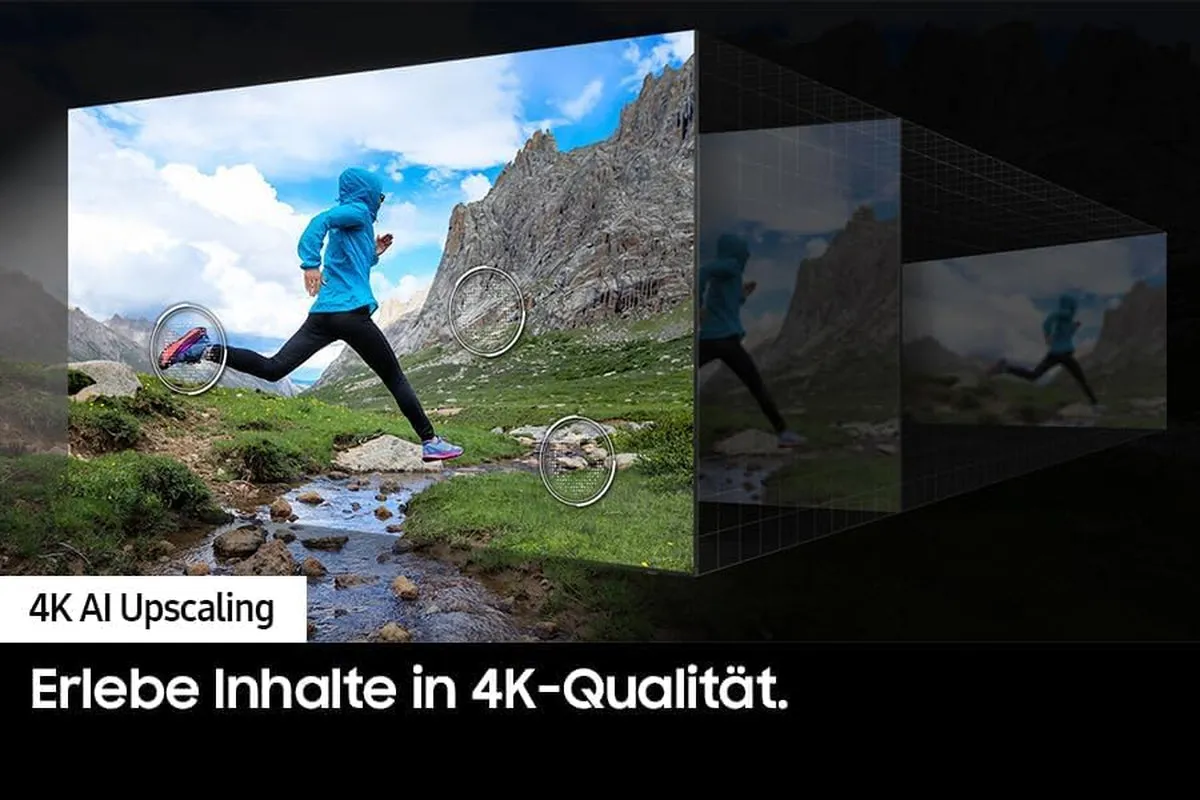 Samsung QLED 4K Q70D Fernseher 65 Zoll, Samsung TV Mit AI Quantum Prozessor 4K, 4K AI Upscaling, Samsung Tizen OS, Motion Xcelerator 120 Hz, Smart TV, KI TV, GQ65Q70DATXZG, Deutsches Modell [2024]