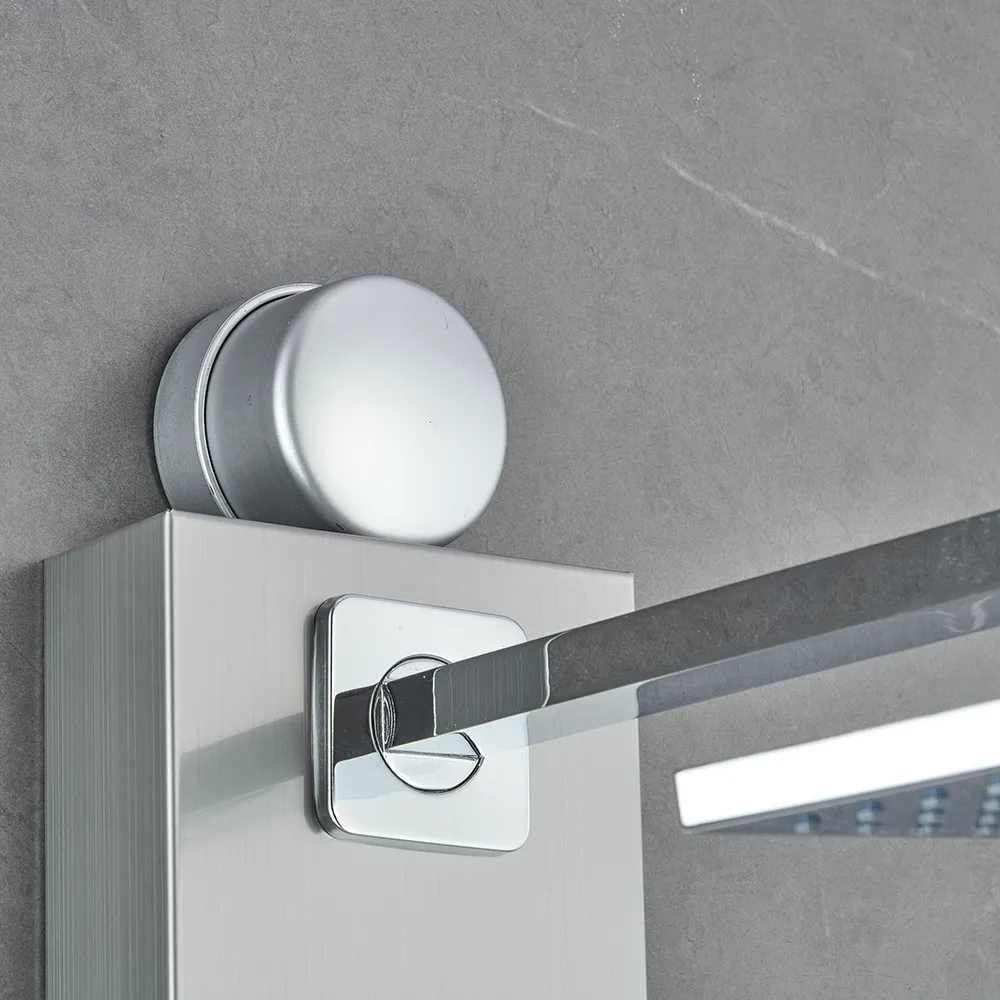 Shower Panel System - Brushed Finish - Head Shower, Hand Shower - 2Pcs ABS Body Jets