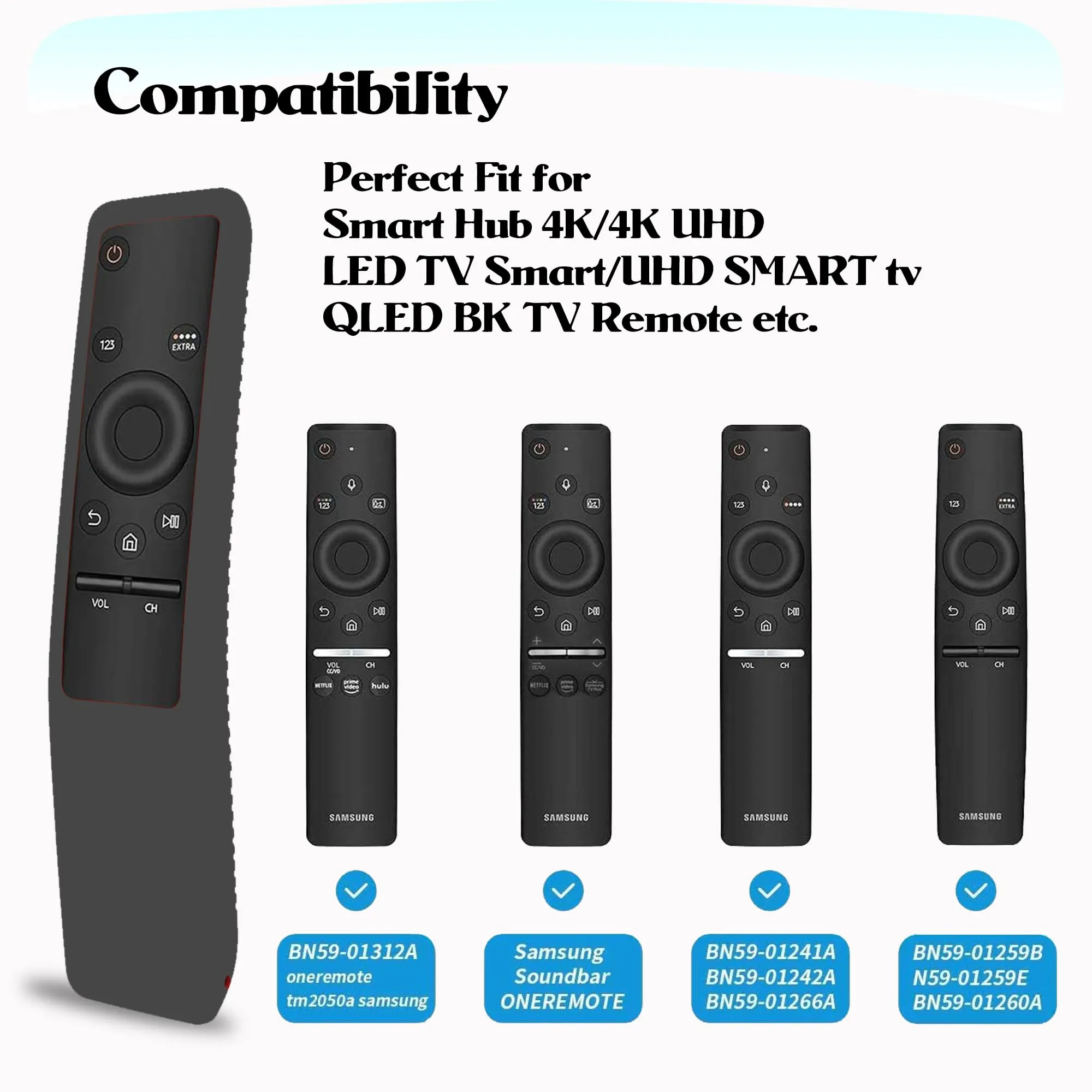 Silicone Protective Case for Samsung Smart TV Remote Control BN59 Series -Black