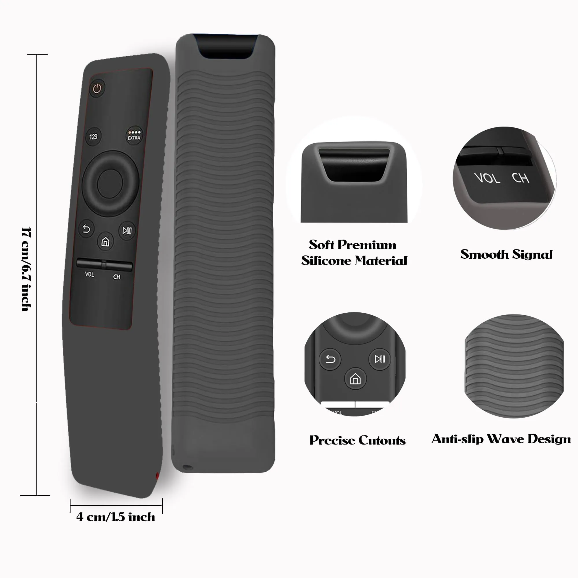 Silicone Protective Case for Samsung Smart TV Remote Control BN59 Series -Black