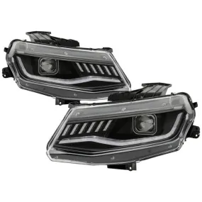 Spyder Apex Chevy Camaro 16-18 Full LED Headlights SEQ Black