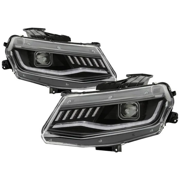 Spyder Apex Chevy Camaro 16-18 Full LED Headlights SEQ Black