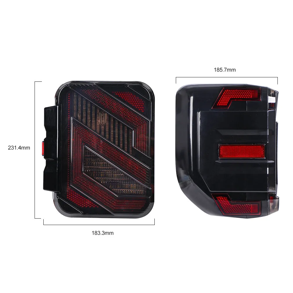 Tail Lights Compatible with Jeep Gladiator JT 2020-2024 Unique S Shaped Design
