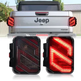 Tail Lights Compatible with Jeep Gladiator JT 2020-2024 Unique S Shaped Design