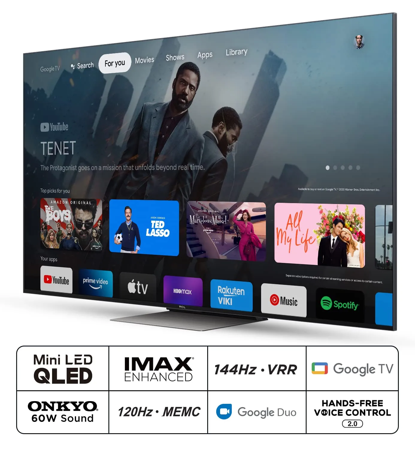 TCL 138.7 cm (55 inches) 4K Ultra HD Smart Mini LED Google TV 55C835 (Black)