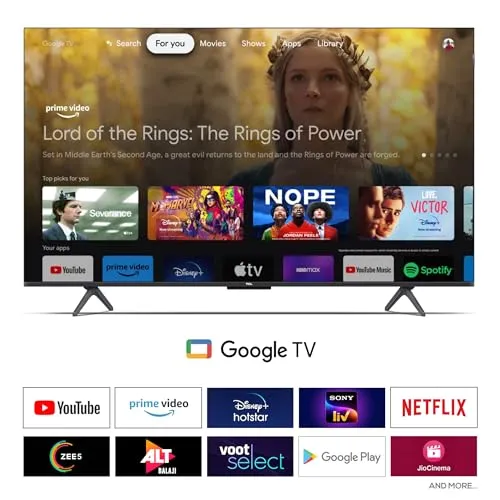 TCL 139 cm (55 inches) 4K Ultra HD Smart QLED Google TV 55C61B (Black)